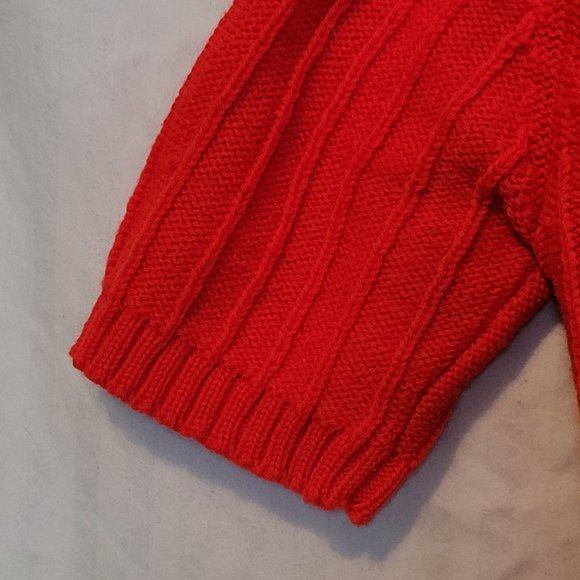 Vintage Red Pullover Sweater Collared The Broadway Size Medium Acrylic Japan - Picture 5 of 12
